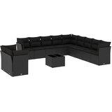  12-dijelni set vrtnih sofa od poliratana s jastucima crni | shoptok.hr