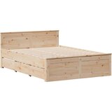 vidaXL Krevet s regalom za knjige bez madraca 140x190 cm od borovine | shoptok.hr