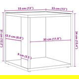 vidaXL Bočni stolić boja starog drva 33 x 33 x 34 cm konstruirano drvo | shoptok.hr
