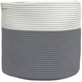  Košara za pohranu sivo-bijela Ø 40 x 35 cm pamučna | Eponuda.com