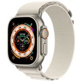 Apple watch ultra cellular, 49mm titanium case with starlight alpine loop - Large(mqft3se/a) Cene