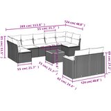  10-dijelni set vrtnih sofa s jastucima bež od poliratana | shoptok.hr