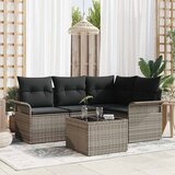  Sjedeća garnitura za vrt 5 kom. Siva poliratan 187,5 x 132,5 x 69 cm | shoptok.hr