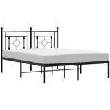 vidaXL Kovinski posteljni okvir z vzglavjem črn 140x200 cm | Shoptok.si