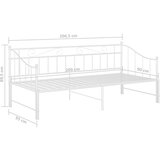  Za krevet na razvlačenje bijeli metalni 90 x 200 cm | shoptok.hr