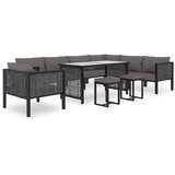  Modularna kutna sofa od poliratana s lijevim naslonom antracit | shoptok.hr