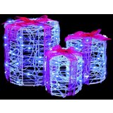 vidaXL Dekoracija Poklon Kutije 3 pcs Plava 20 x 20 x 21 cm Akril | shoptok.hr