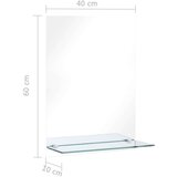vidaXL zidno ogledalo s policom 40 x 60 cm od kaljenog stakla | shoptok.hr