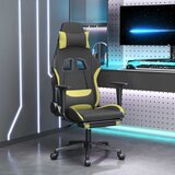  Masažna igraća stolica od tkanine s osloncem crno-zelena | shoptok.hr