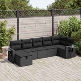 vidaXL 7-dijelni set vrtnih sofa od poliratana s jastucima crni | shoptok.hr