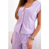 Kesi Włoski Women's set with a vest and wide-leg pants light purple | shoptok.hr