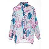 Awama Woman's Shirt A513 Pink/Flowers | Shoptok.si