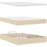  Otomanski krevet s madracem krem 140x190cm od tkanine | shoptok.hr