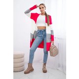 Kesi Cardigan sweater with straps raspberry+ecru | shoptok.hr