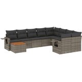 vidaXL 10-dijelni set vrtnih sofa od poliratana s jastucima sivi | shoptok.hr