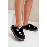 Boto FK1 Women's Fleece Slippers With Patches And Bow Black Linnorelia | Eponuda.ba