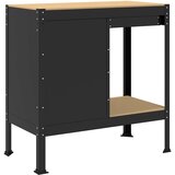  Delovne klopi s predalom Črna 81 x 41 x 145 cm Konstruiran les, (5000110600) | Shoptok.si