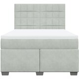  Krevet s oprugama i madracem svjetlosivi 140x190 cm baršunasti | shoptok.hr