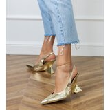 D/CEO Golden sandals on a geometric wedge Kokkes | shoptok.hr