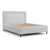 Maison de Rêve Svijetlo sivi tapecirani bračni krevet s prostorom za odlaganje s podnicom 140x200 cm Baleine – | shoptok.hr