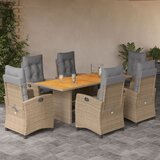 vidaXL 7-dijelni vrtni blagovaonski set od poliratana s jastucima bež | shoptok.hr