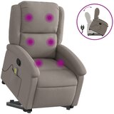 Maison Chic masažni naslanjač - Relax naslanjač s funkcijo vstajanja taupe blago, (22062169) | Shoptok.si