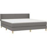 Box spring postelja z vzmetnico temno siva 160x200 cm blago, (20790174) | Shoptok.si