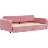  Dnevni krevet na razvlačenje ružičasti 100 x 200 cm baršunasti | shoptok.hr