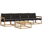 Set vanjskih sofa 5 pcs Bijela i crna 79 x 79 x 37 cm | shoptok.hr