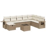 Maison Chic Seti vrtnega pohištva - Vrtna garnitura 9-delna z blazinami bež poli ratan, (21804379) | Shoptok.si