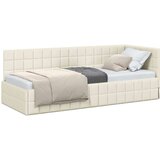 vidaXL Kotna postelja z vzglavjem krema 80 x 200 cm Žamet | Shoptok.si