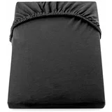 DecoKing crna elastična pamučna plahta Amber Collection, 200/220 x 200 cm