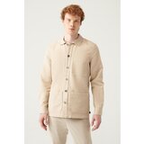 Avva Men's Beige Straight Three Pocket Linen Jacket Shirt Cene
