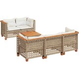  6-dijelni set vrtnih sofa s jastucima bež od poliratana 55 x 55 x 36 cm | shoptok.hr