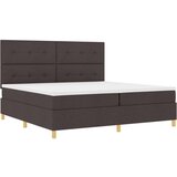  Postelja s škatlastim dnom in vzmetnico temno rjava 200x200 cm tkanina, (22082833) | Shoptok.si