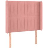  Uzglavlje s ušima ružičasto 83x16x118/128 cm baršunasto | shoptok.hr