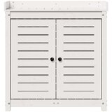  Miza za sajenje s policami bela 82,5x50x86,5 cm borovina | Shoptok.si