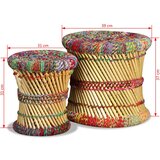vidaXL Stolci od bambusa sa chindi detaljima 2 kom višebojni | shoptok.hr