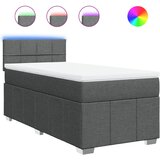vidaXL Box spring postelja z vzmetnico temno siva 90x200 cm blago, (21305450) | Shoptok.si