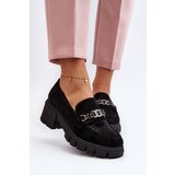 VINCEZA Black Loafers on Chunky Heel Eriella | Shoptok.si