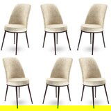 Hanah home Dexa - Cream, Brown CreamBrown Chair Set (6 Pieces) | ePonuda.com