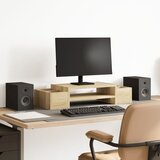  Stalak za monitor s pohranom boja hrasta 70 x 27 x 15 cm drveni | shoptok.hr