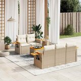  6-dijelni set vrtnih sofa s jastucima bež od poliratana 85 x 62 x 69 cm | shoptok.hr