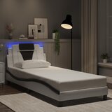  Okvir kreveta Viana s LED-om bez madraca bijelo-crni 80x200cm | shoptok.hr