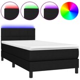 vidaXL Box spring postelja z vzmetnico LED črna 90x190 cm blago, (20723699) Cene