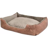  Krevet za pse s jastukom PU umjetna koža veličina XL Bež