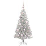 vidaXL Božično drevo med 150 LED z stojalom srebrna 120 cm PET | Shoptok.si
