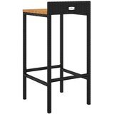  Barski stolci crni 2 kom poliratan i masivno bagremovo drvo Crna 40 x 44 x 86 cm | shoptok.hr