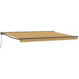 vidaXL Retraktilna tenda Večbarvni trak 450x300 cm blago - - Rumena - 32.62 - 450x300 cm - 2025- | Shoptok.si
