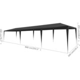 Šator za zabave 3 x 9 m PE antracit | shoptok.hr